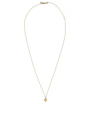 Tiny Pure 14K Yellow Gold Heart Charm Necklace