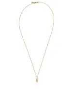 Tiny Pure 14K Yellow Gold Hamsa Charm Necklace