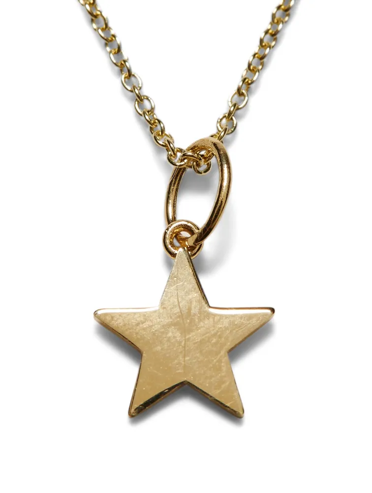 Tiny Pure 14K Yellow Gold Star Charm Necklace