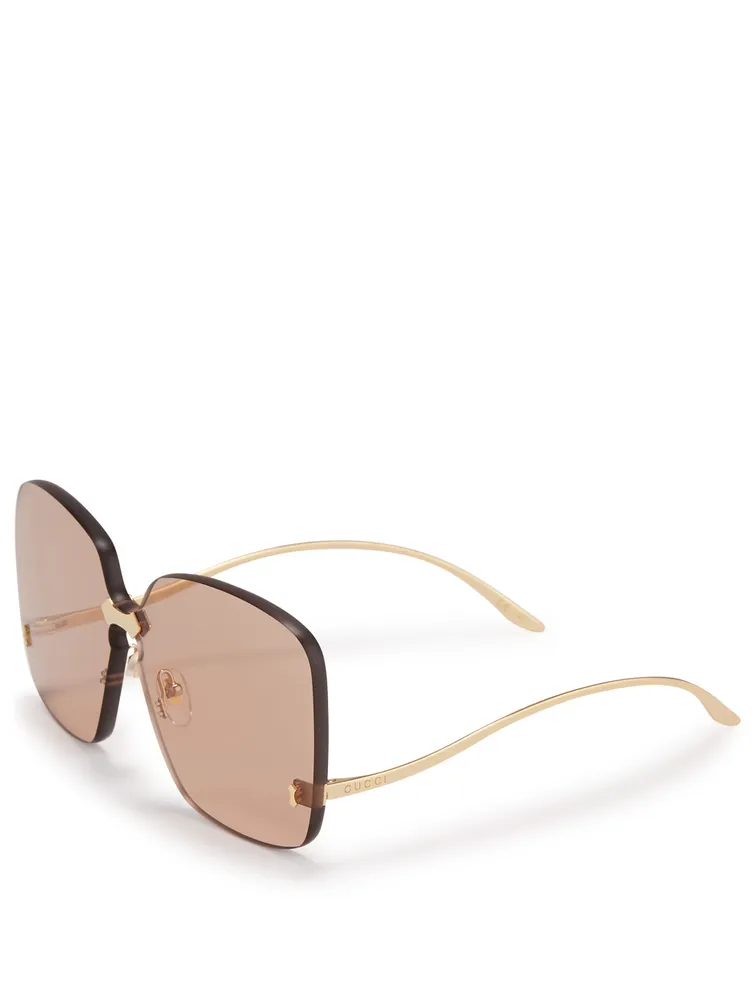 Rimless Oversized Square Sunglasses