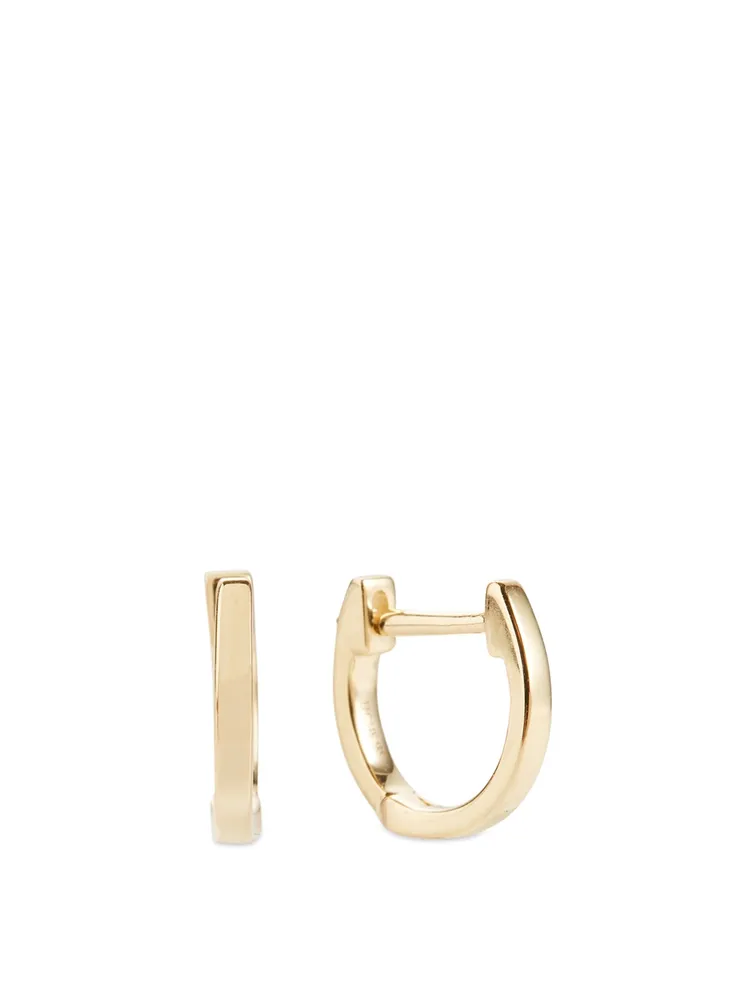 Mini Huggie 14K Yellow Gold Earrings