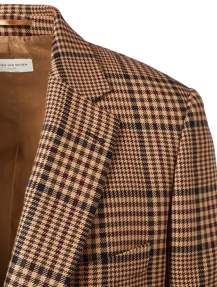 Reedley Wool-Blend Coat Houndstooth Check