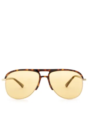 Two-Tone Aviator Sunglasses