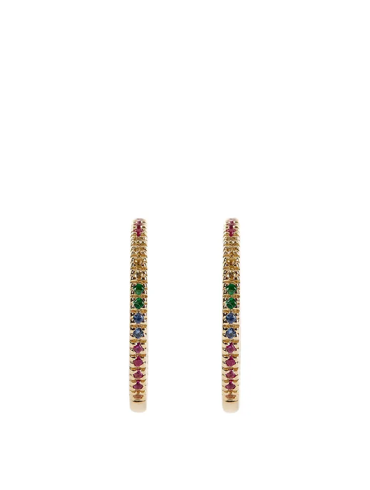 Medium 14K Yellow Gold Fringe Drop Earrings With Diamonds