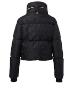 Mimi-J Down Puffer Jacket Monochrome Camo Print