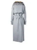 Blair Wool Double-Breasted Coat With Fur Collar