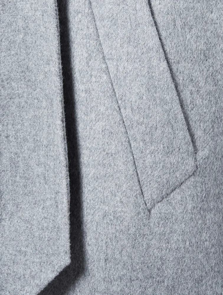 Blair Wool Double-Breasted Coat With Fur Collar