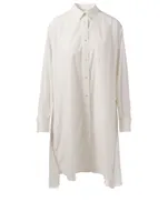 Poplin Shirt Dress With Zipped Pleats