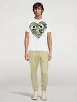 Cotton T-Shirt With Camo Heart