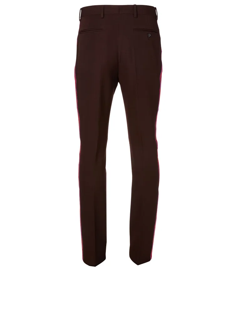 Wool Pants With Side Stripe