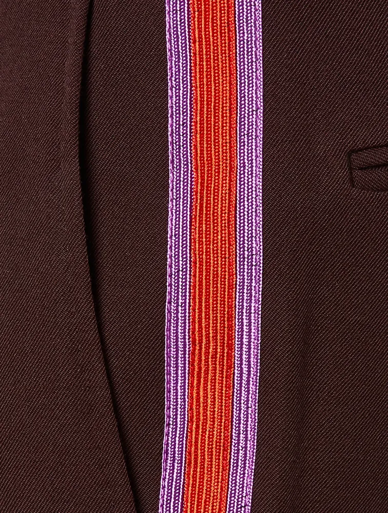 Wool Pants With Side Stripe