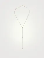 18K Gold Lariat Necklace With Diamonds