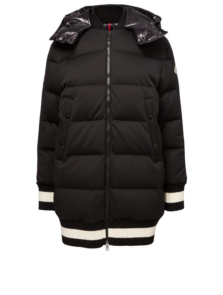 Harfang Down Puffer Coat With Varsity Stripe
