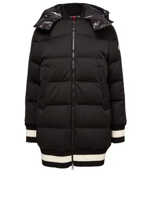Harfang Down Puffer Coat With Varsity Stripe