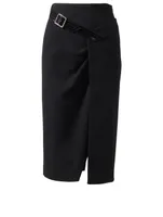 Wool Pencil Skirt With Belt