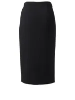 Wool Pencil Skirt With Belt