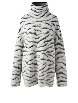 Oversized Zebra Jacquard Sweater