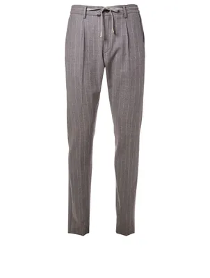 Wool Jogger Pants Chalk Stripe