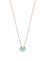 Medium Yu Yi 18K Rose Gold Necklace With Jade And Diamonds