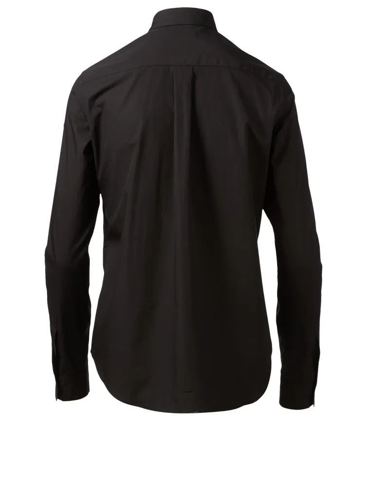 6 Moncler x Noir Poplin Button-Up Shirt With Floral Detail