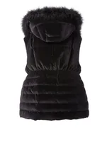 4 Moncler x Simone Rocha Gemma Velvet Puffer Vest With Feather Hood