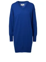 Wool Sweater Dress With Elbow Patches