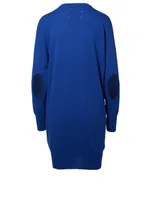 Wool Sweater Dress With Elbow Patches