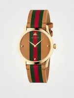 G-Timeless Leather Strap Watch