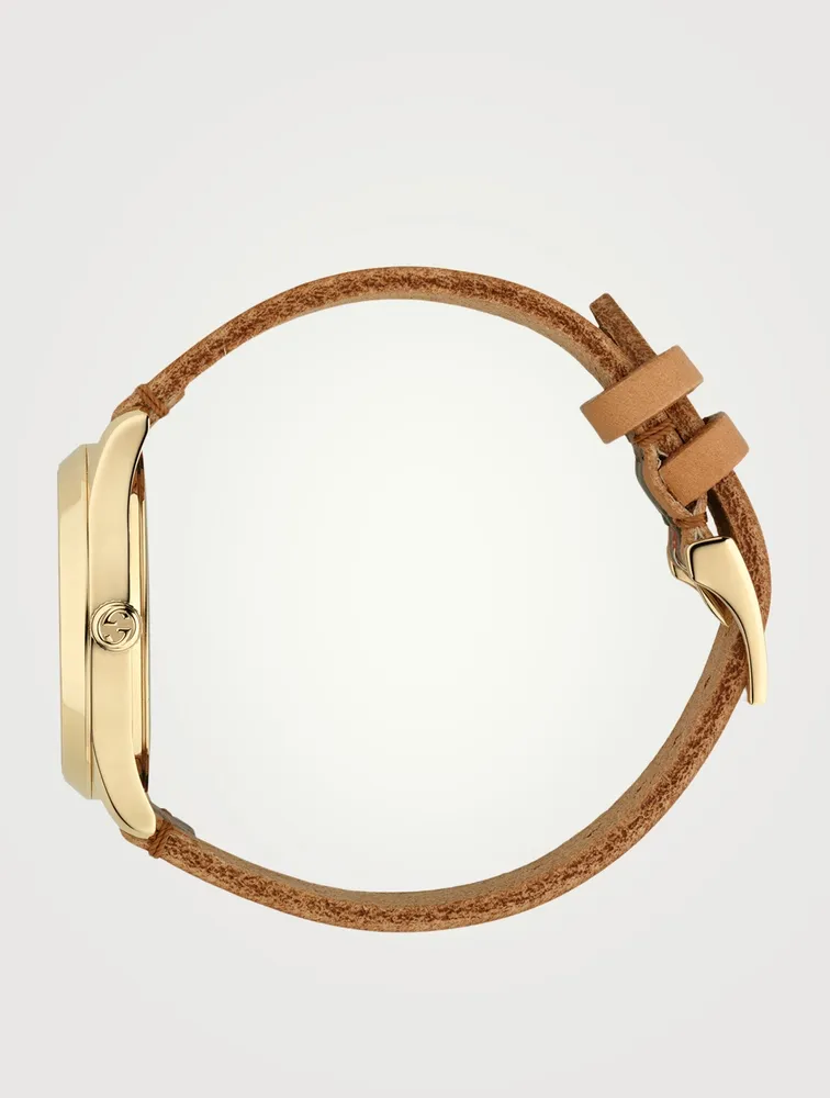 G-Timeless Leather Strap Watch
