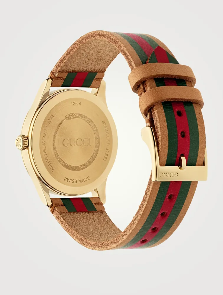 G-Timeless Leather Strap Watch