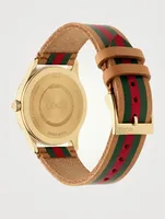 G-Timeless Leather Strap Watch