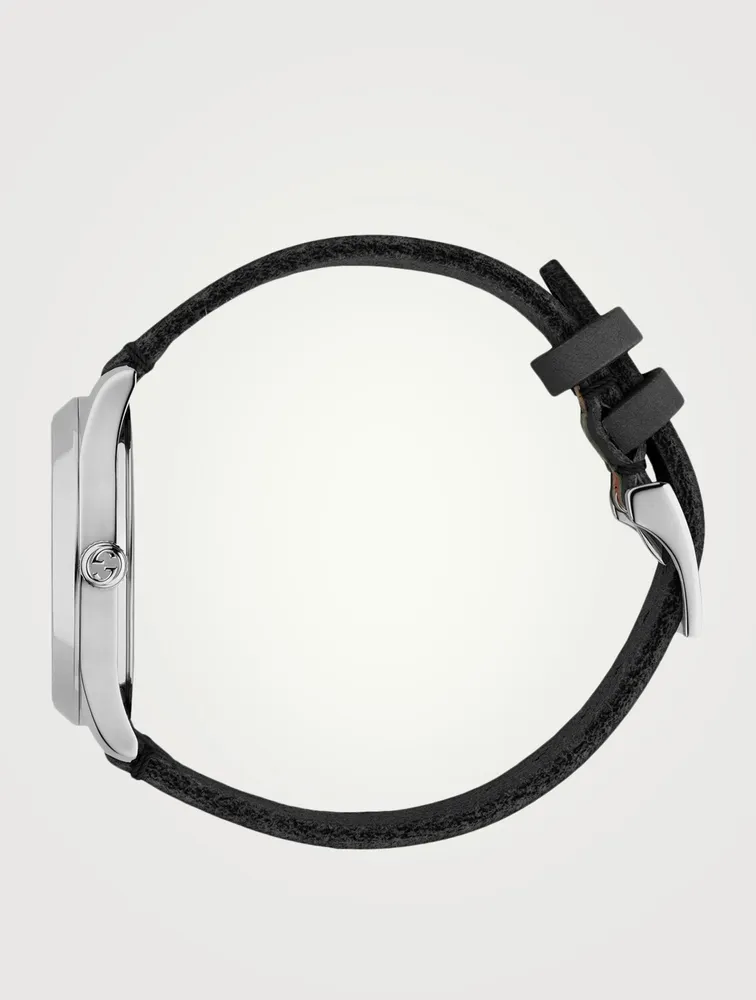 G-Timeless Leather Strap Watch