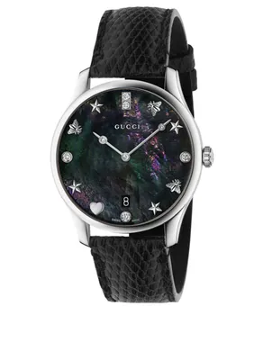 G-Timeless Slim Stainless Steel Lizard Strap Watch