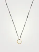 18K Gold And Silver Snake Ring Pendant Necklace