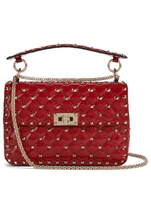 Medium Rockstud Spike Patent Leather Bag