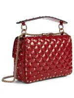 Medium Rockstud Spike Patent Leather Bag