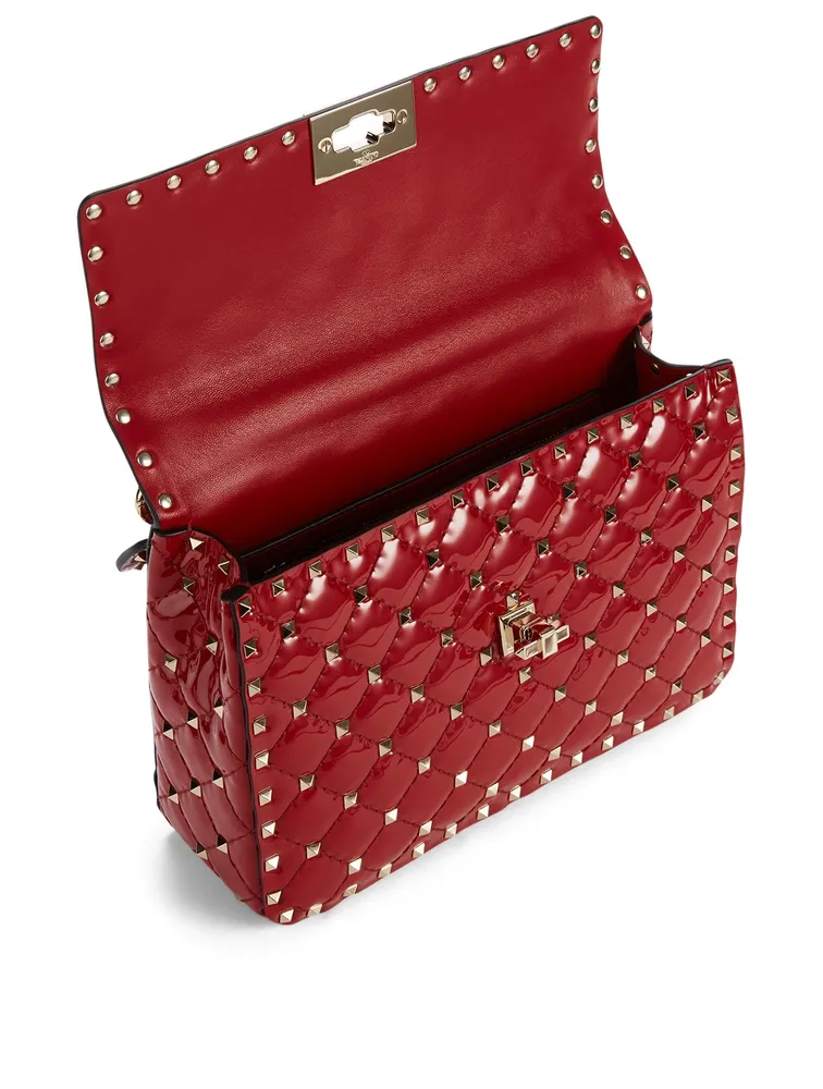 Medium Rockstud Spike Patent Leather Bag