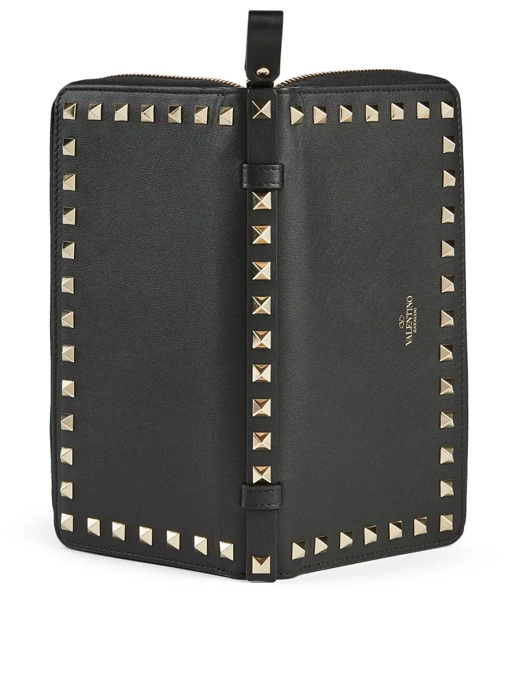 Rockstud Leather Travel Wallet