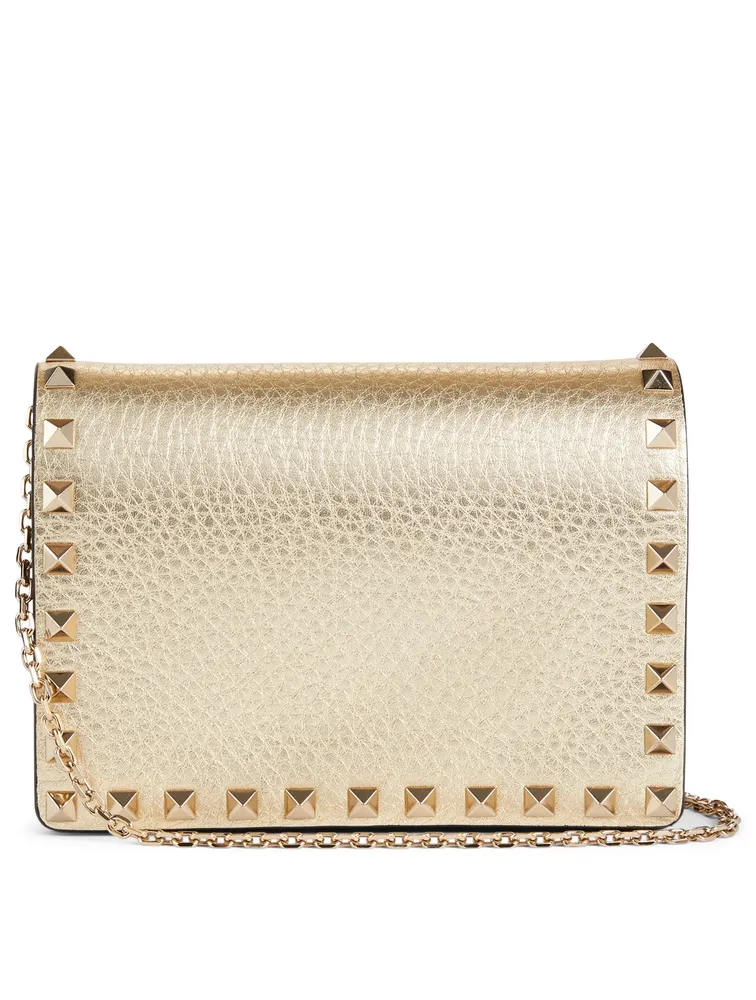 Mini Rockstud Metallic Leather Chain Bag