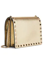 Mini Rockstud Metallic Leather Chain Bag