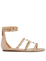 Rockstud Leather Caged Sandals