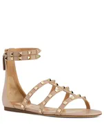 Rockstud Leather Caged Sandals