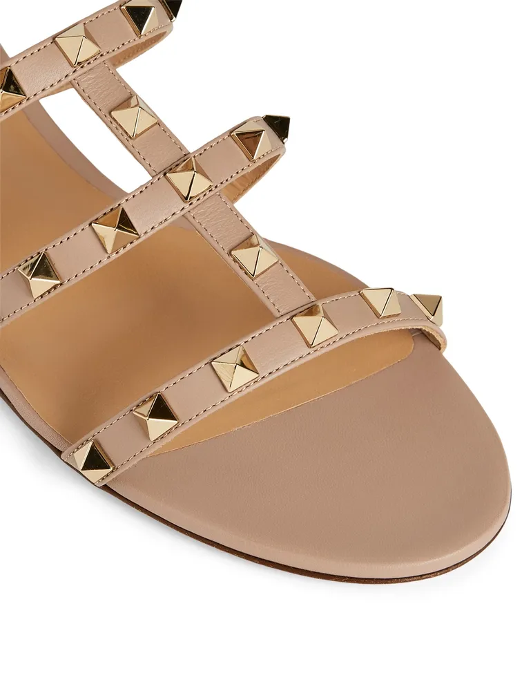 Rockstud Leather Caged Sandals