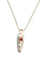 Love 14K Gold Sneaker Charm Necklace With Diamonds