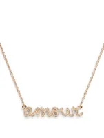 Small 14K Rose Gold Amour Necklace With Diamonds