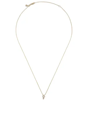 14K Gold J Initial Necklace With Diamonds