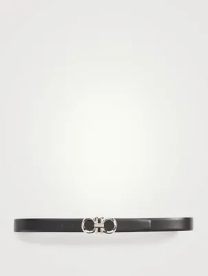 Adjustable Reversible Leather Gancini Belt