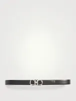 Adjustable Reversible Leather Gancini Belt