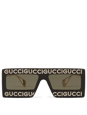 Rectangle Sunglasses With Crystals