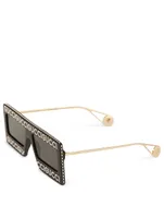 Rectangle Sunglasses With Crystals